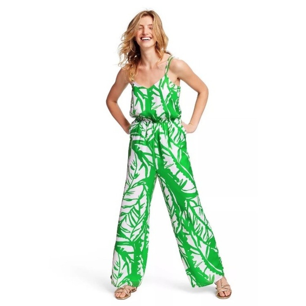 LILLY‎ PULITZER for Target Green White Boom Boom Jumpsuit Romper - XL